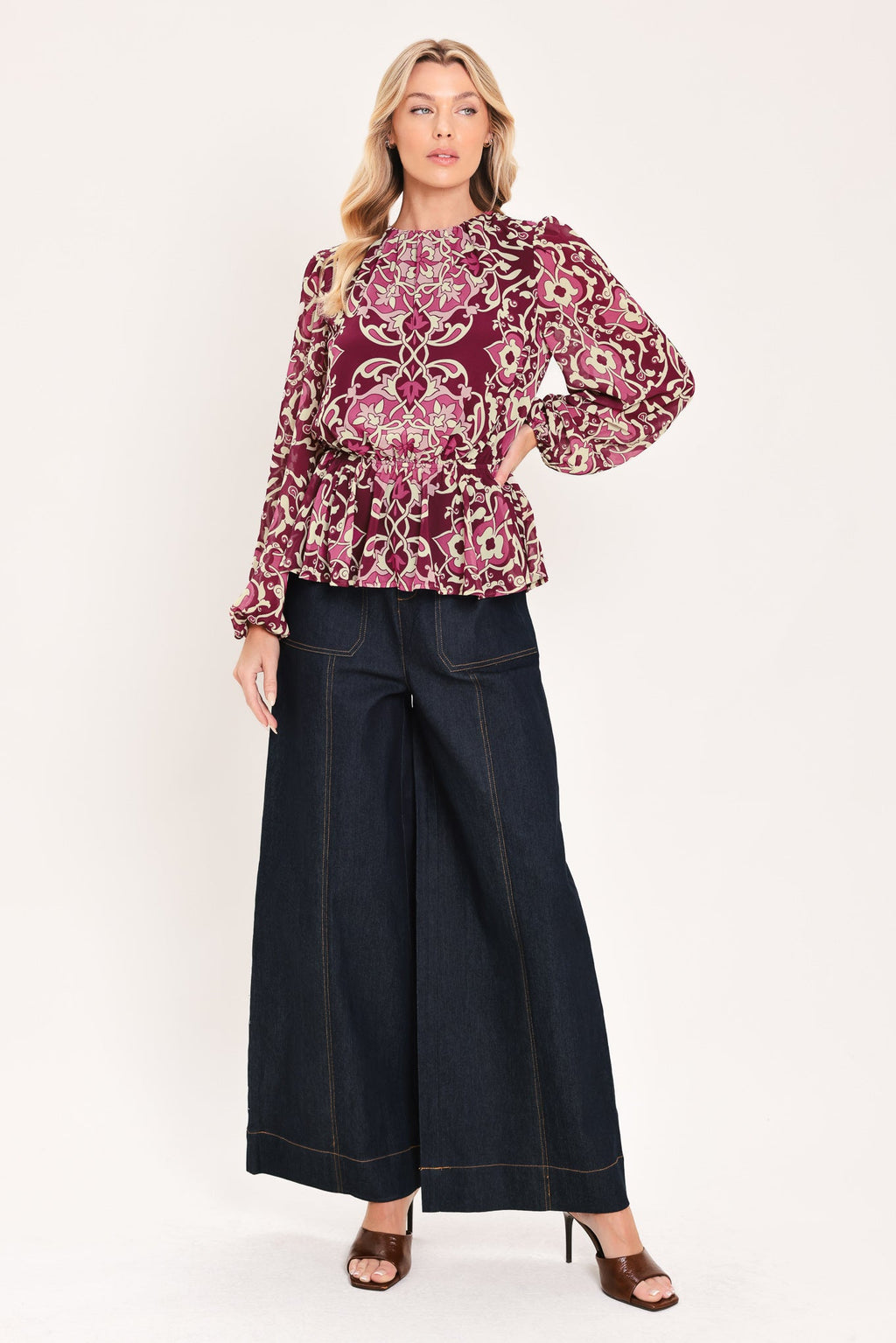 Fuchsia Garden Motif Top