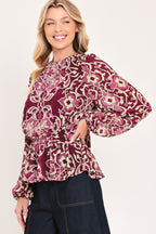 Fuchsia Garden Motif Top
