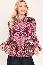 Fuchsia Garden Motif Top