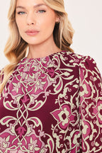 Fuchsia Garden Motif Top