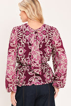 Fuchsia Garden Motif Top