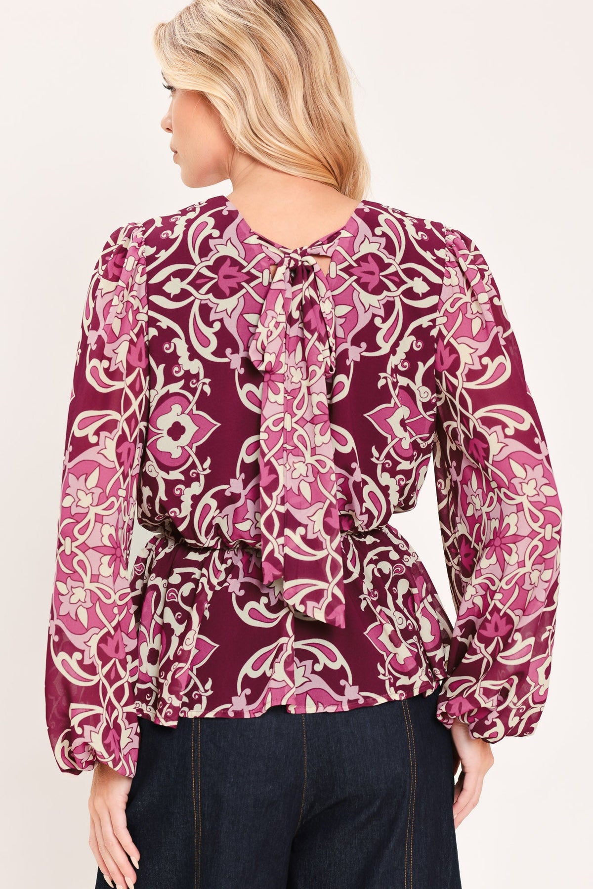 Fuchsia Garden Motif Top