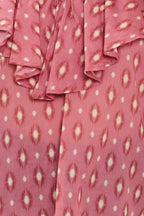Rose Ikat Ruffle Top