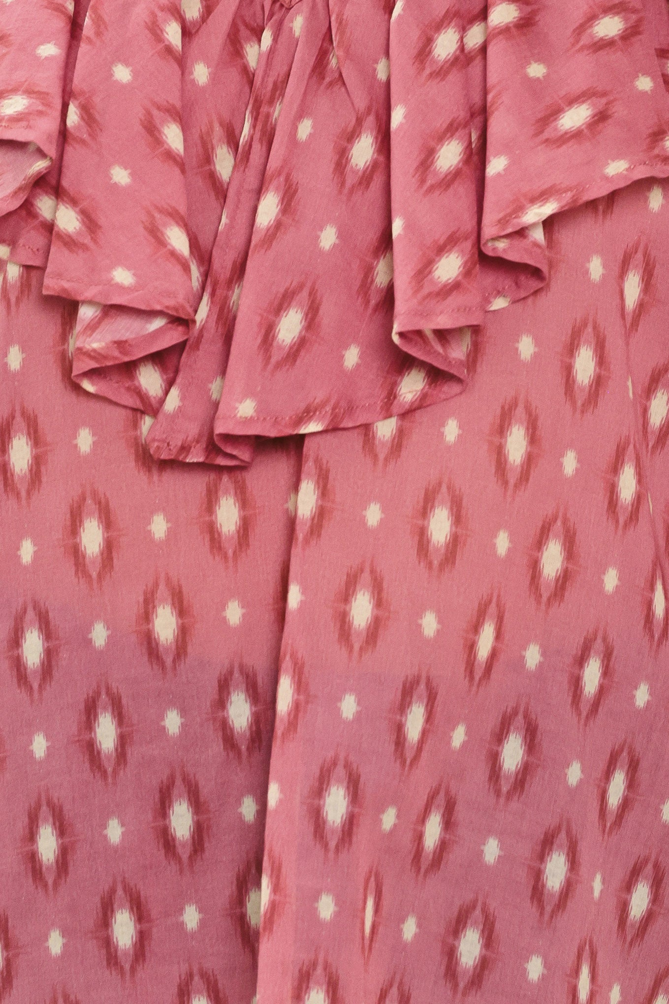Rose Ikat Ruffle Top
