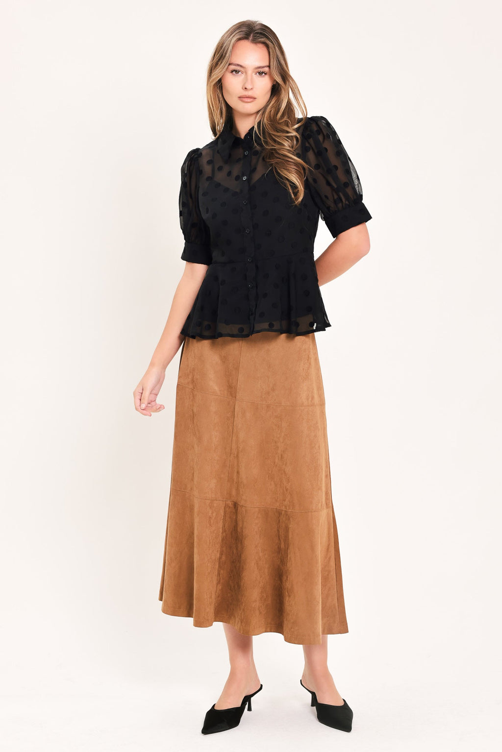 Polka Veil Romance Top