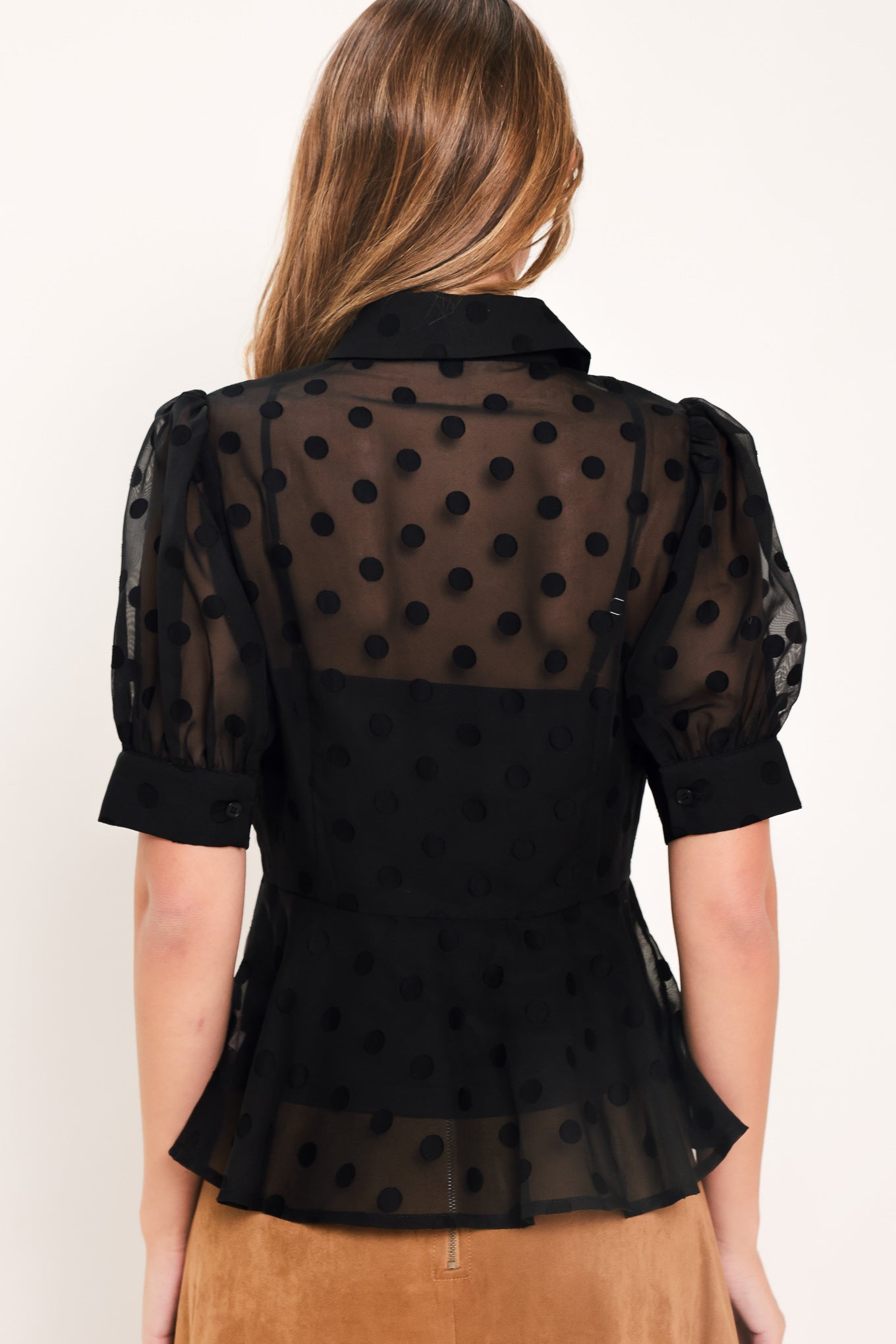 Polka Veil Romance Top