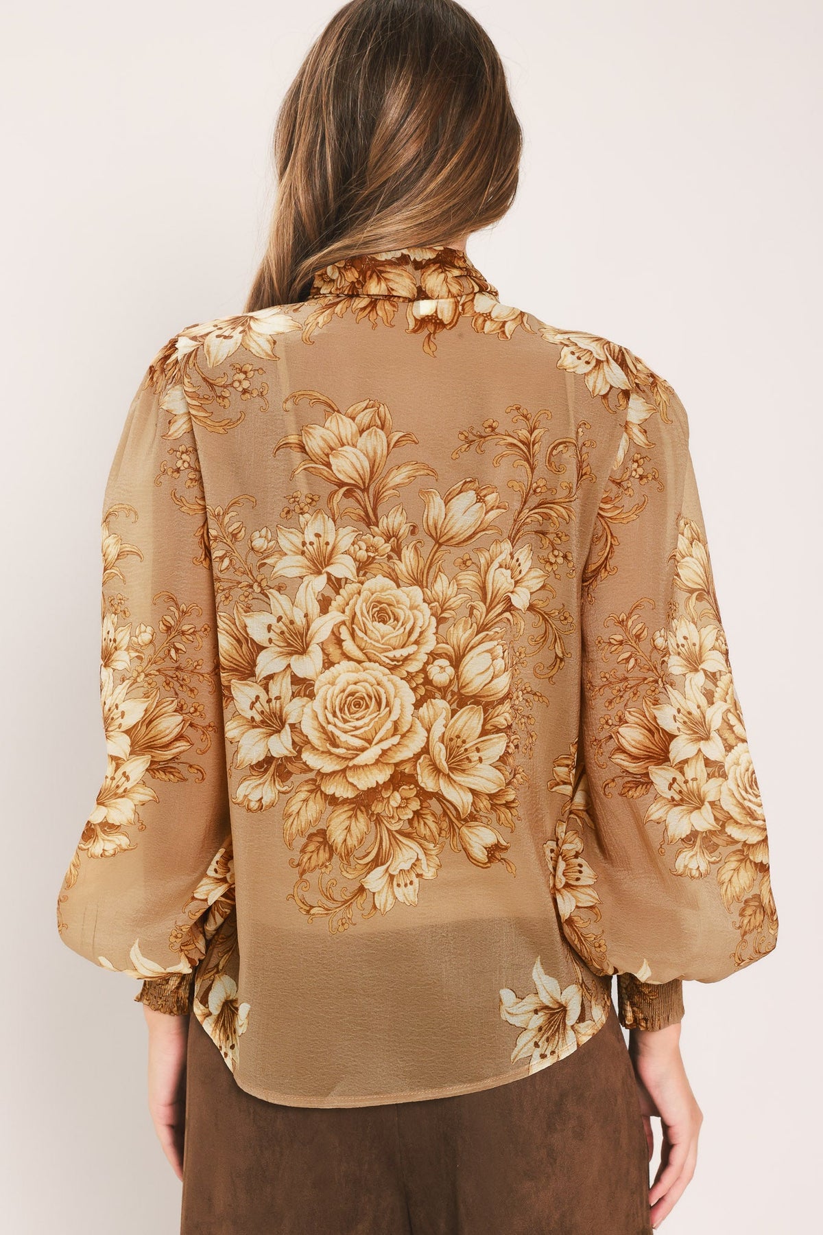 Moonlit Garden Bow Tie Blouse
