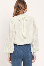 Ivory Cloud Embrace Jacquard Top