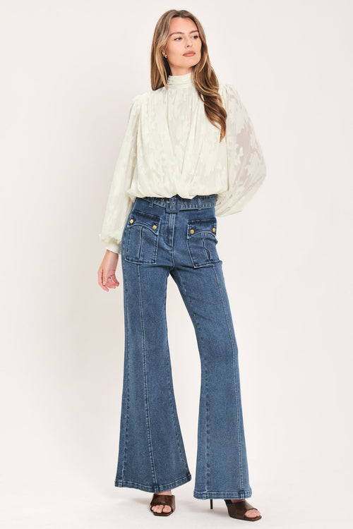 Ivory Cloud Embrace Jacquard Top