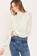 Ivory Cloud Embrace Jacquard Top