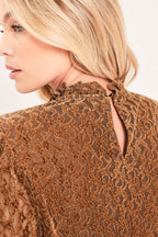 Auburn Shimmer Muse Velvet Lace Top