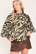 Espresso Zebra Drift Top