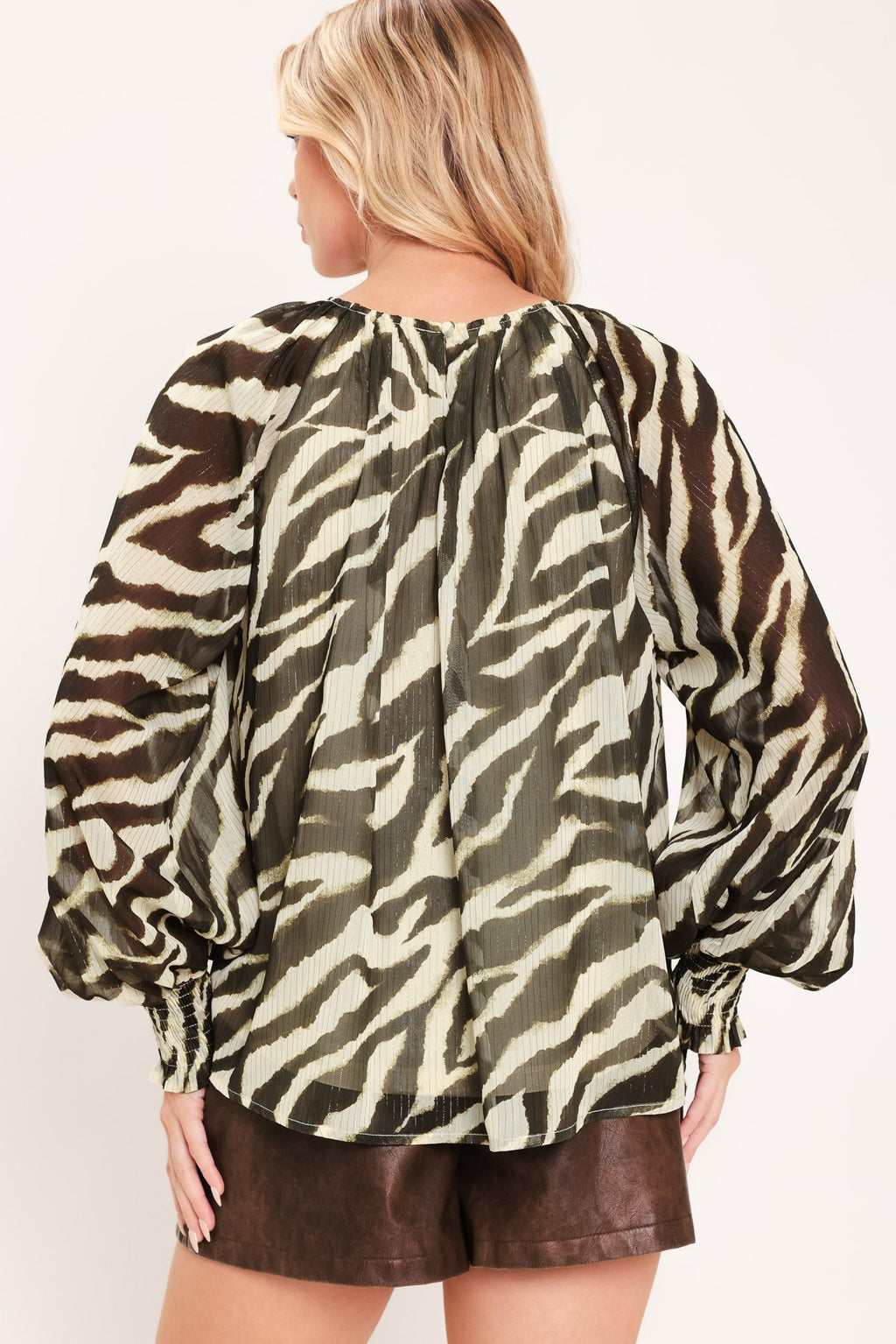 Espresso Zebra Drift Top