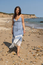 Irina Dress in Blue Sea Stripe