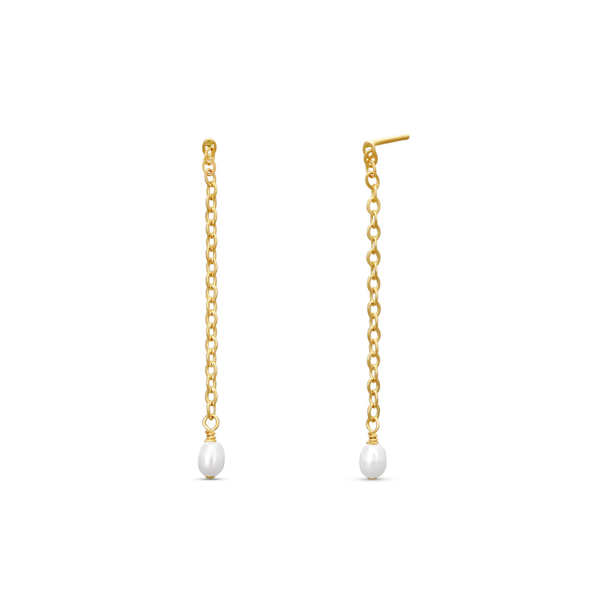 Iris Long Pearl Drop Earrings