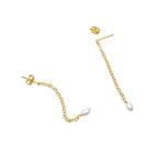 Iris Long Pearl Drop Earrings