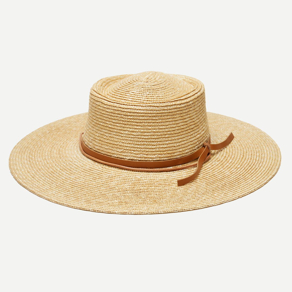 Sage Wheat Straw Boater in Natural