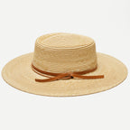 Sage Wheat Straw Boater in Natural