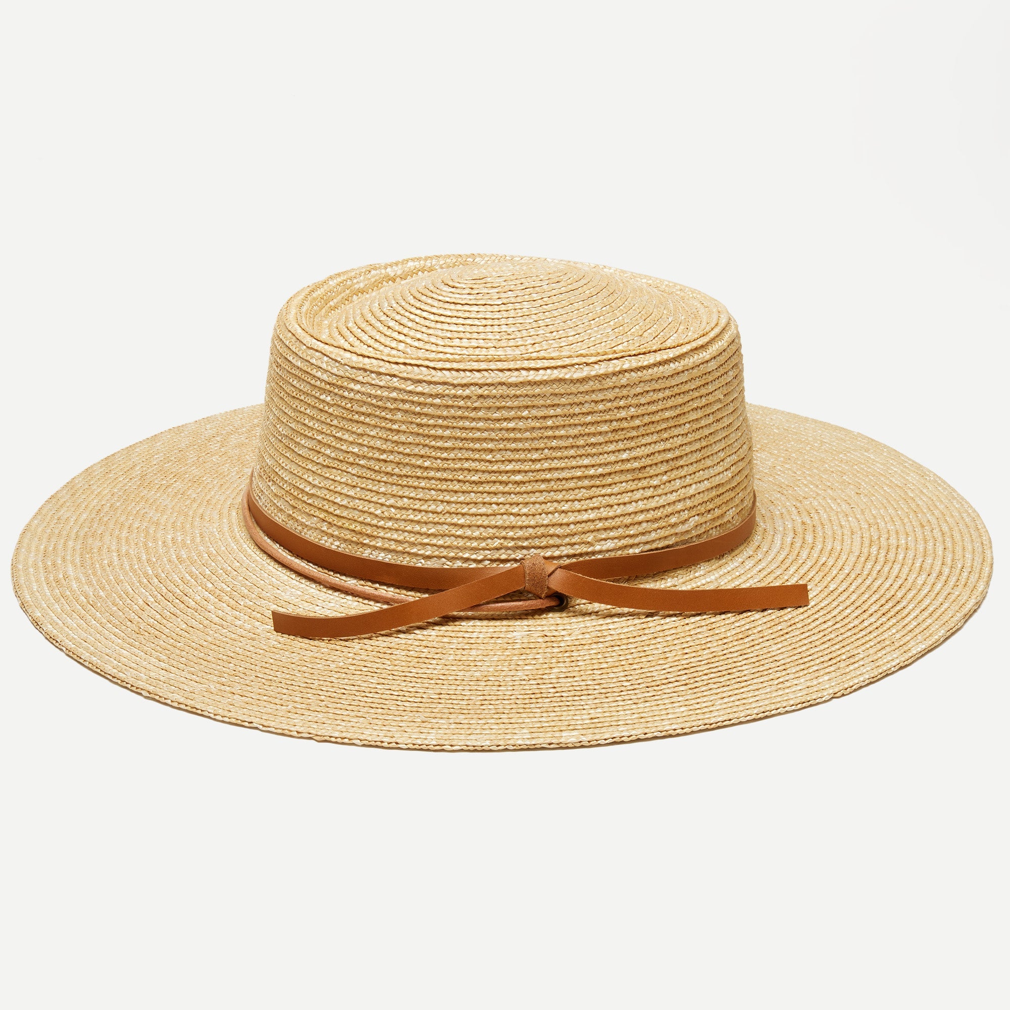 Sage Wheat Straw Boater in Natural