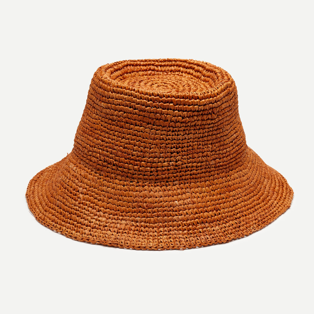 Tali Raffia Bucket in Rust