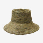 Lolo Raffia Bucket in Green Blue