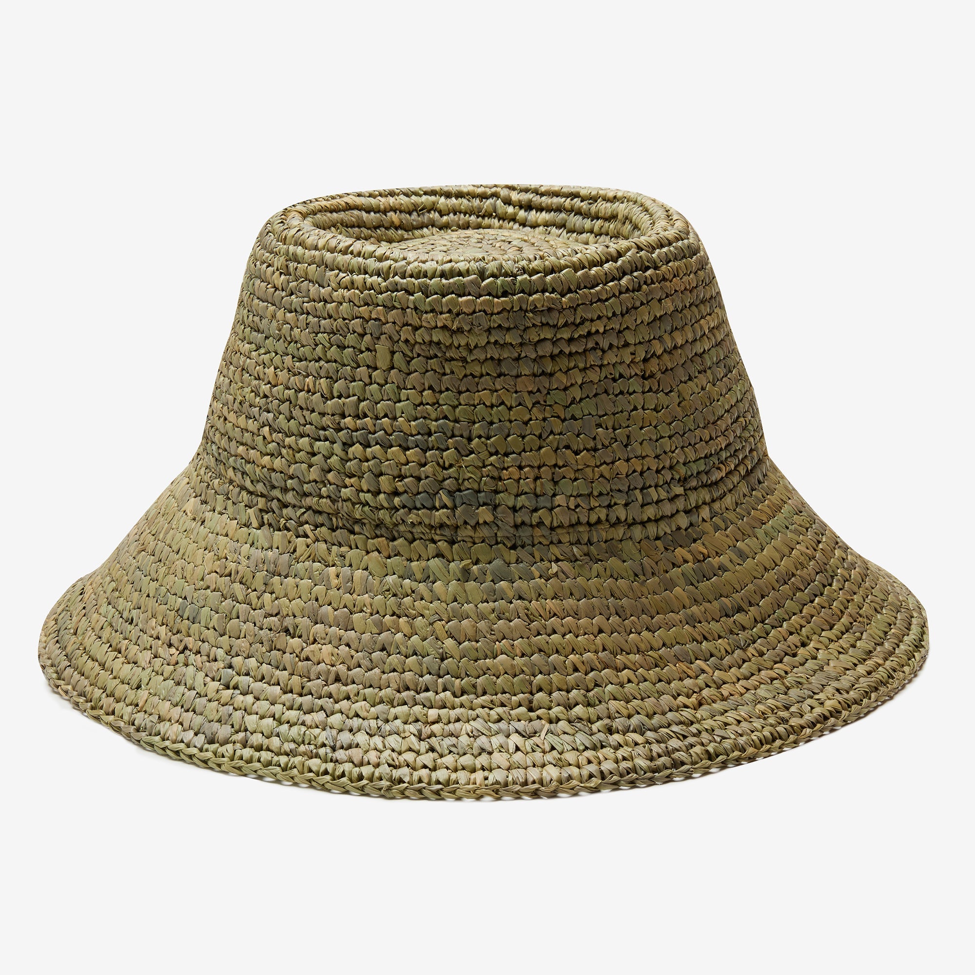 Lolo Raffia Bucket in Green Blue