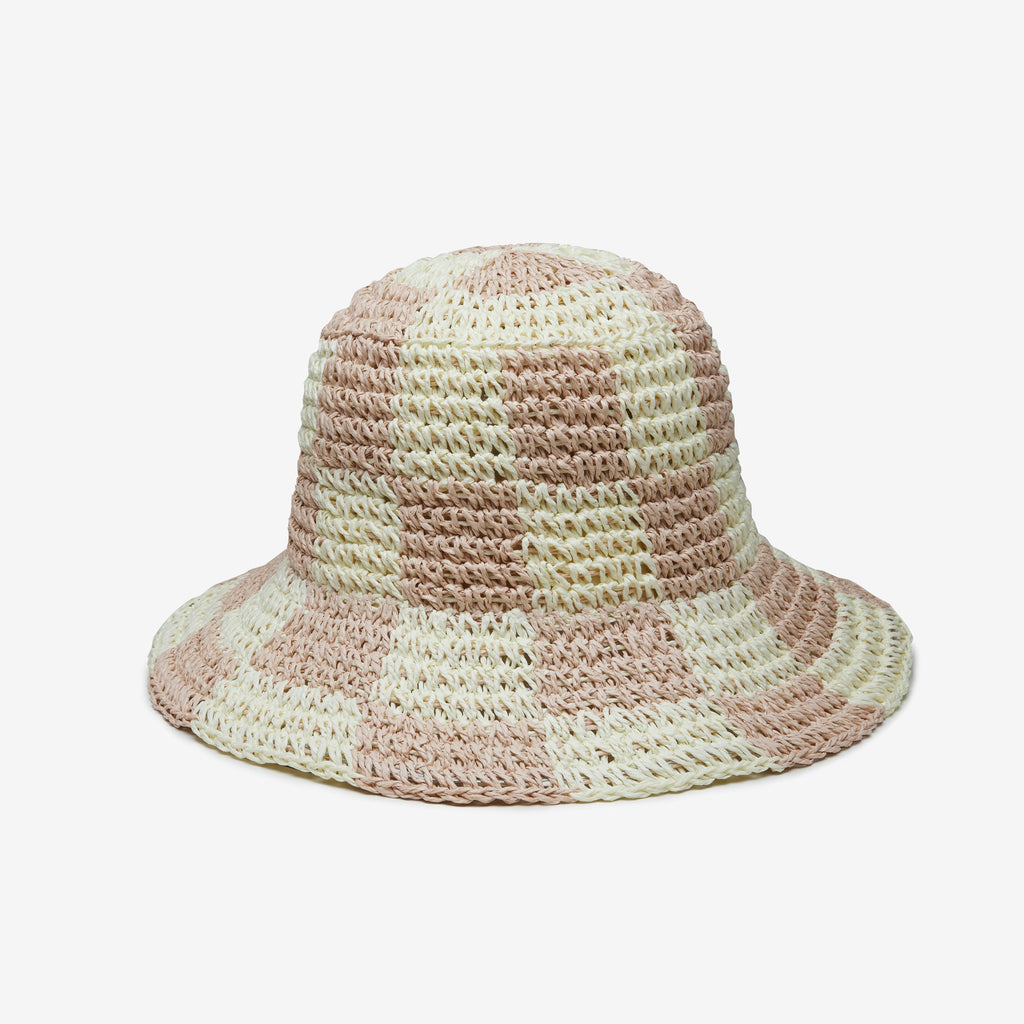 Sadie Paper Straw Bucket in Blush Ivory