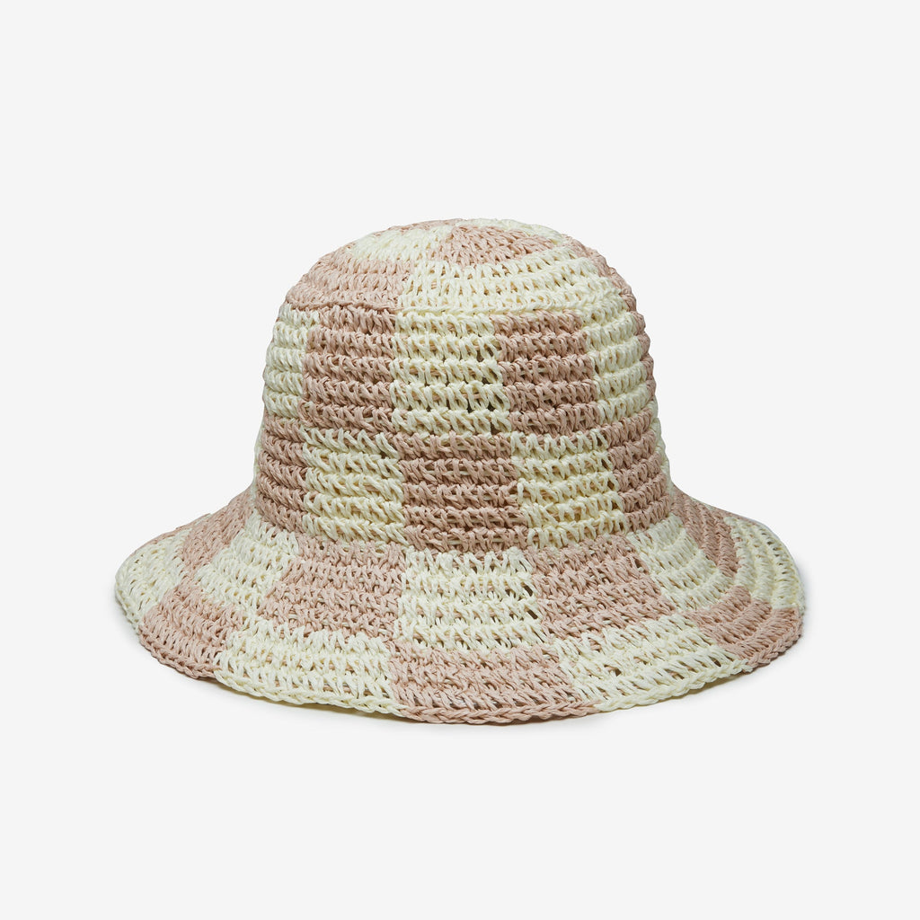 Sadie Paper Straw Bucket in Blush Ivory
