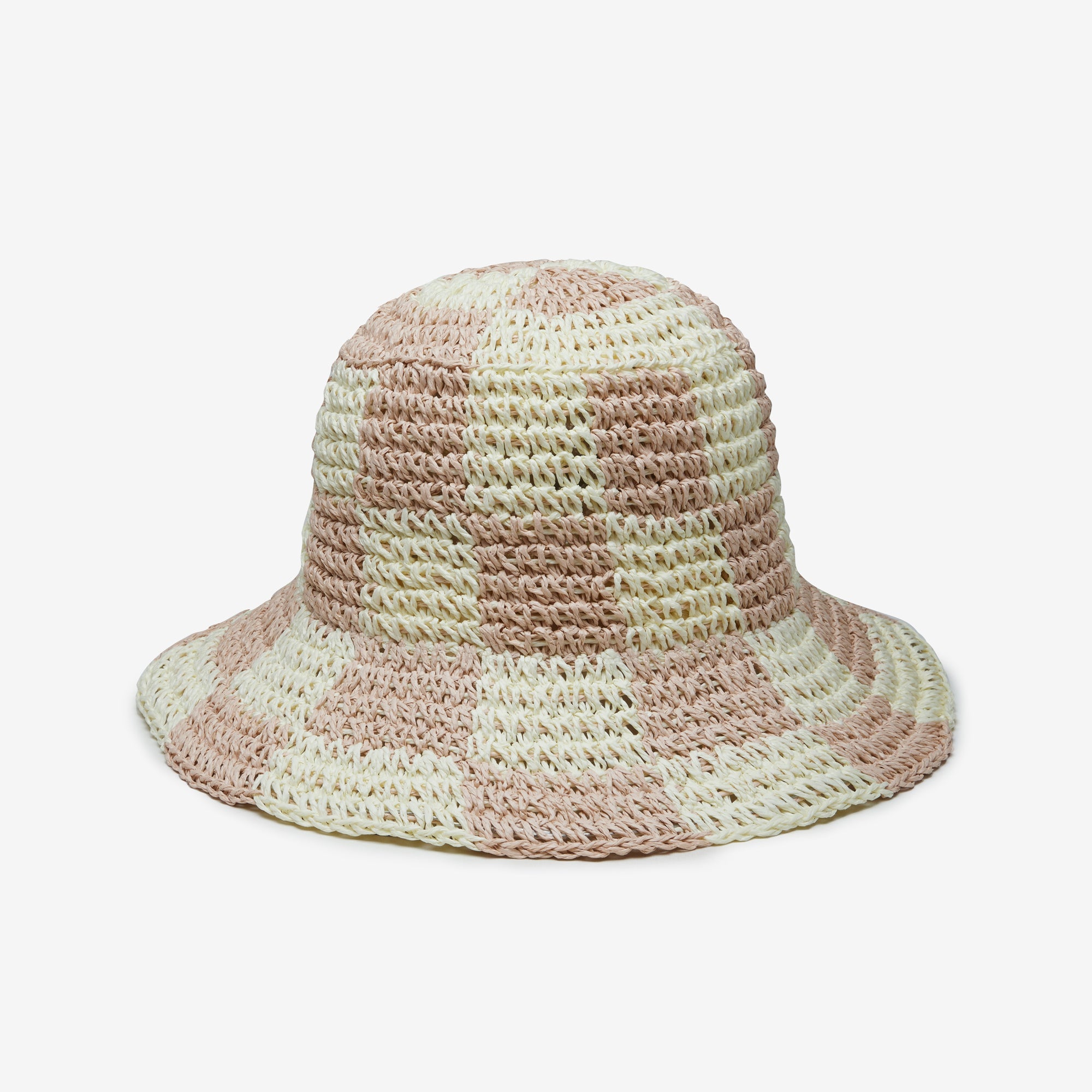 Sadie Paper Straw Bucket in Blush Ivory