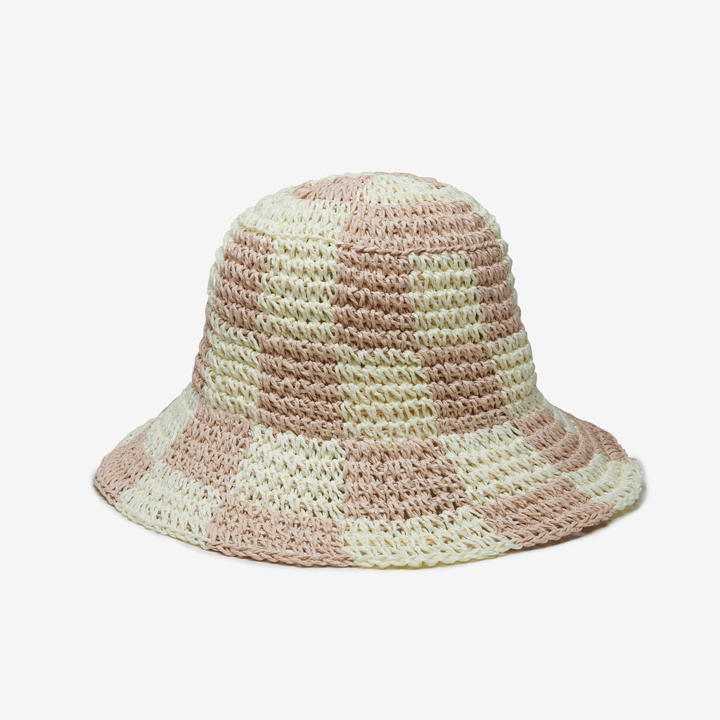 Sadie Paper Straw Bucket in Blush Ivory