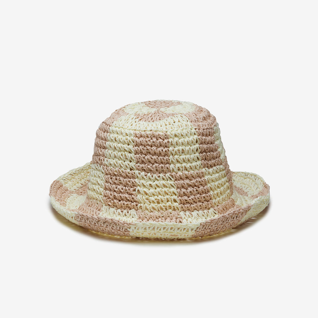 Sadie Paper Straw Bucket in Blush Ivory