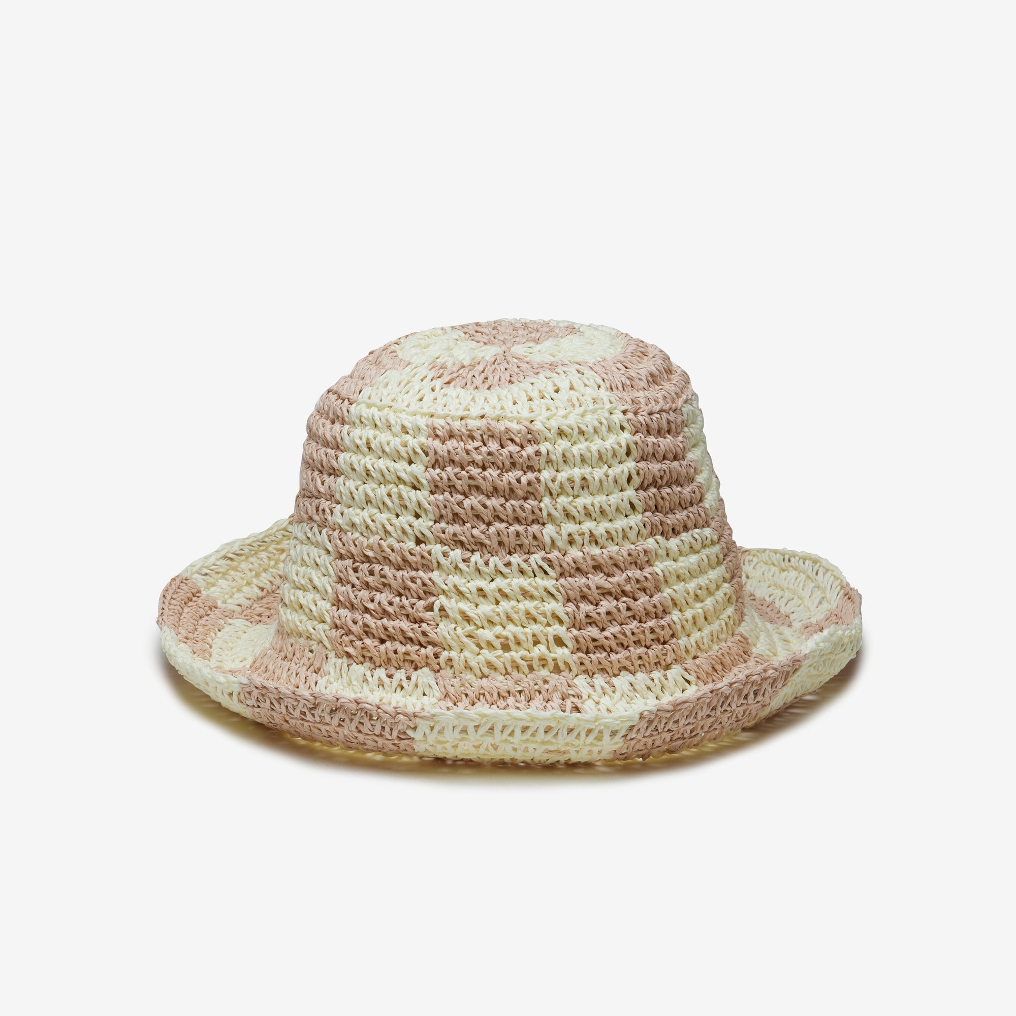 Sadie Paper Straw Bucket in Blush Ivory
