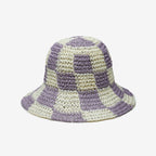 Sadie Paper Straw Bucket in Mauve Ivory