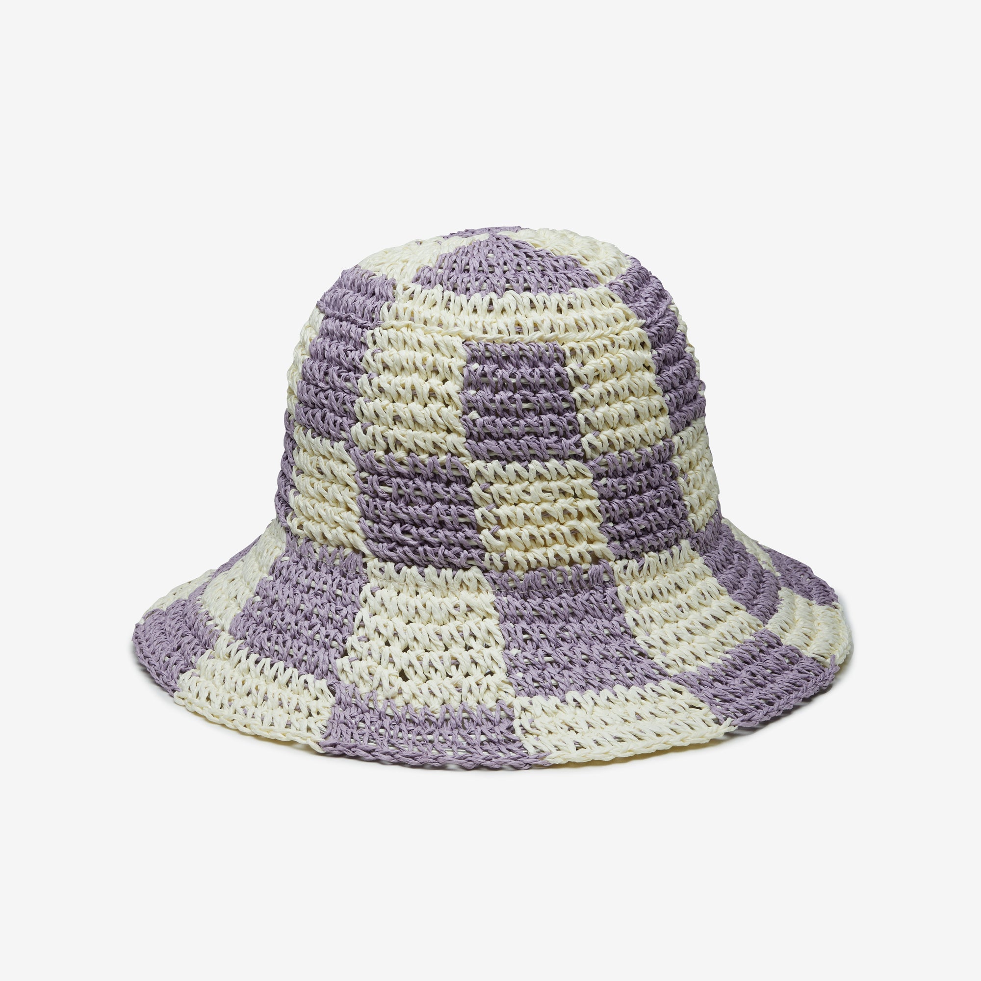 Sadie Paper Straw Bucket in Mauve Ivory