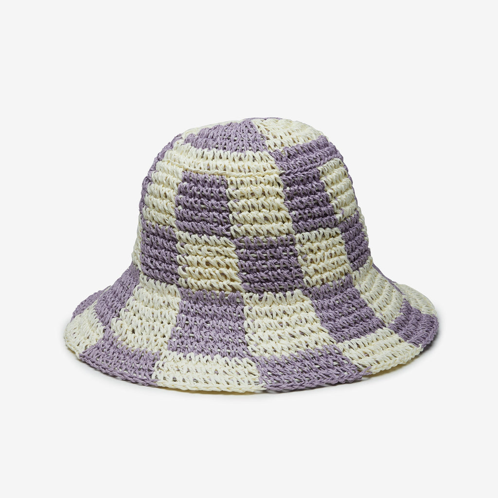 Sadie Paper Straw Bucket in Mauve Ivory