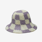 Sadie Paper Straw Bucket in Mauve Ivory