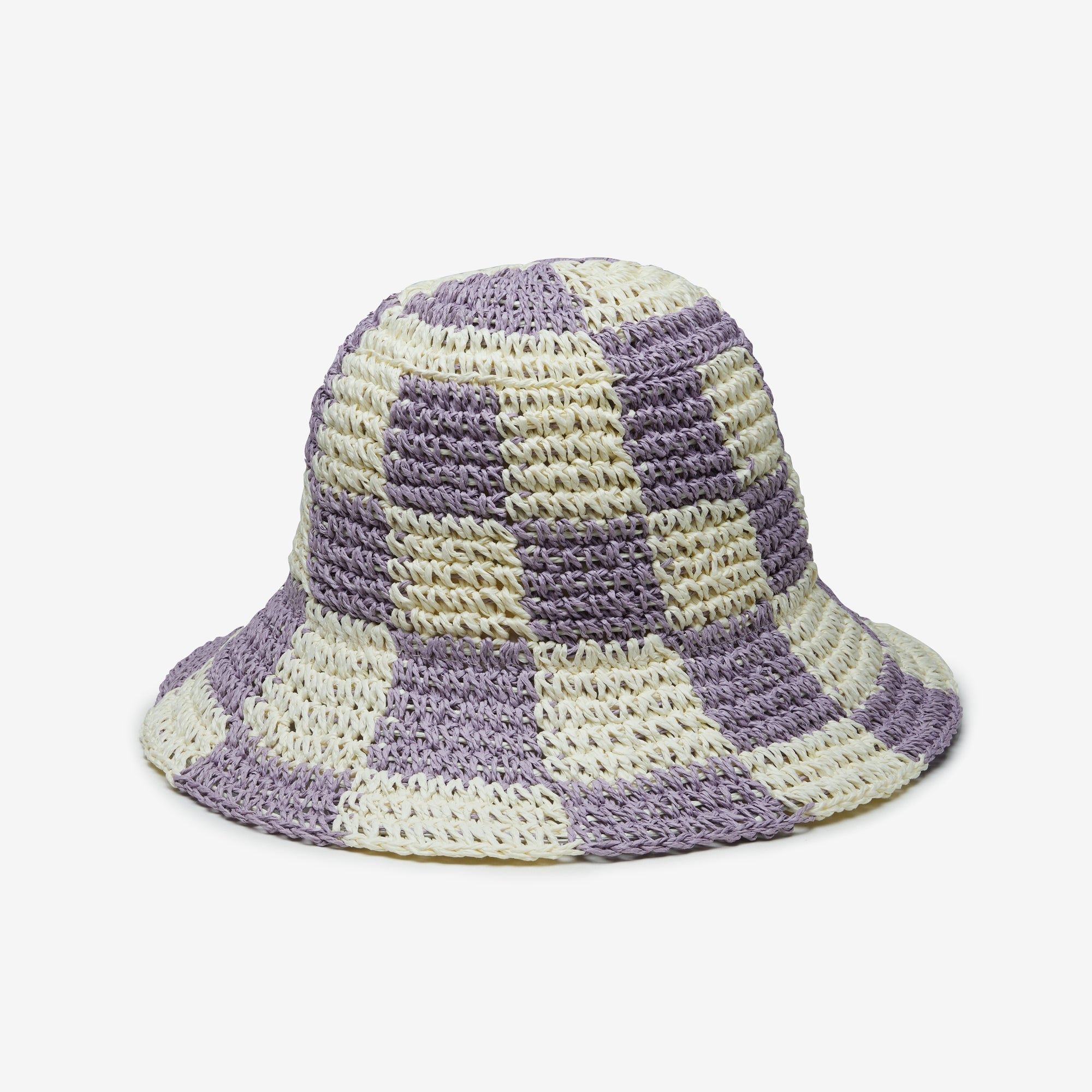 Sadie Paper Straw Bucket in Mauve Ivory