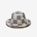 Sadie Paper Straw Bucket in Mauve Ivory