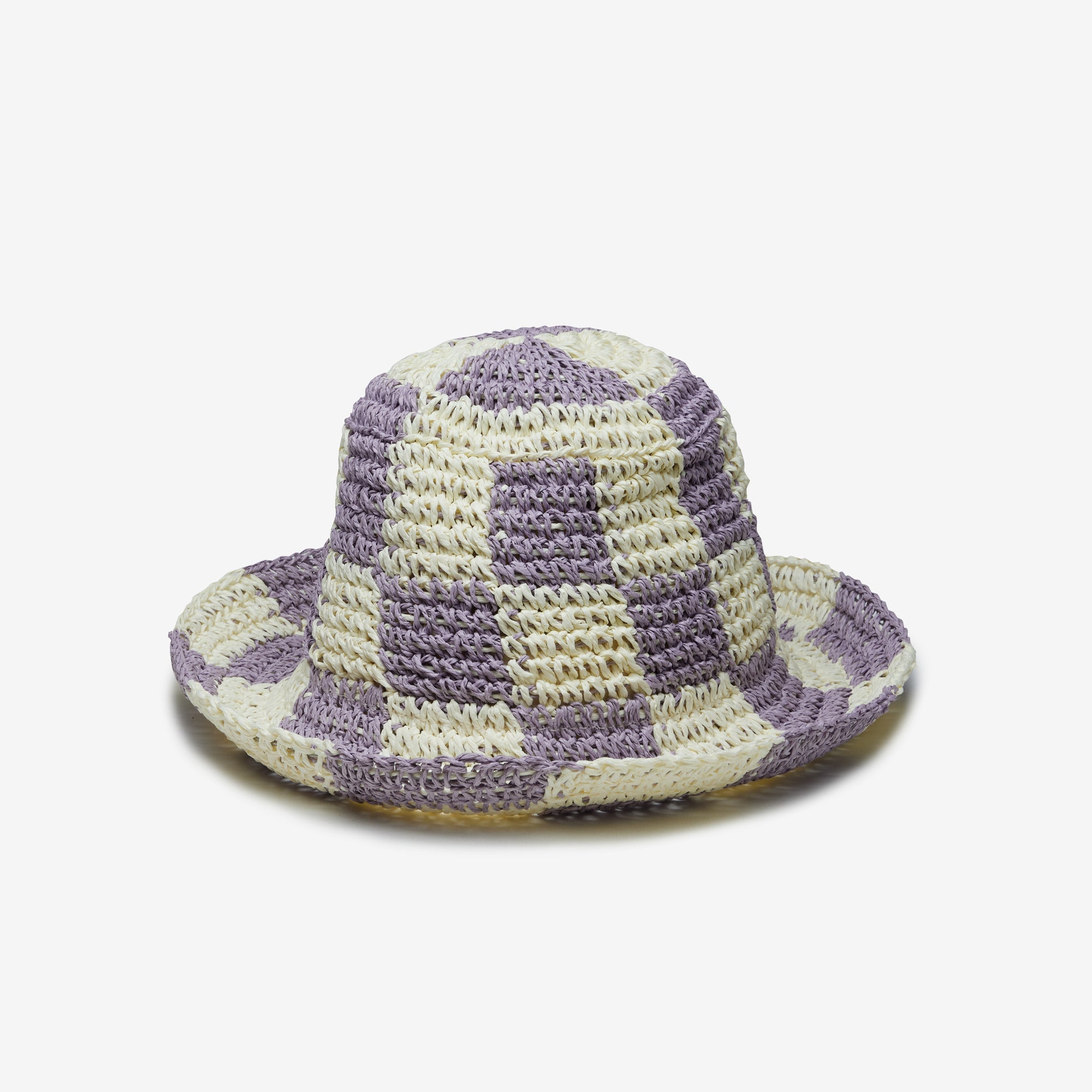 Sadie Paper Straw Bucket in Mauve Ivory