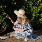 Sage Wheat Straw Boater in Natural