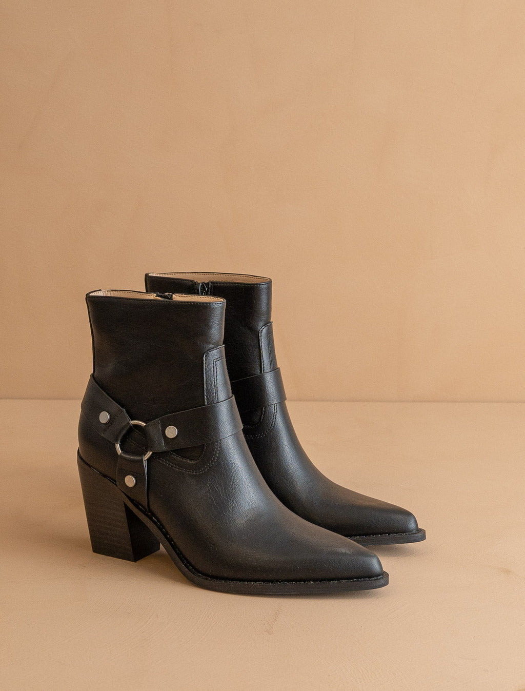 The Jackson | Black Pointed Toe Moto Bootie  *FINAL SALE*