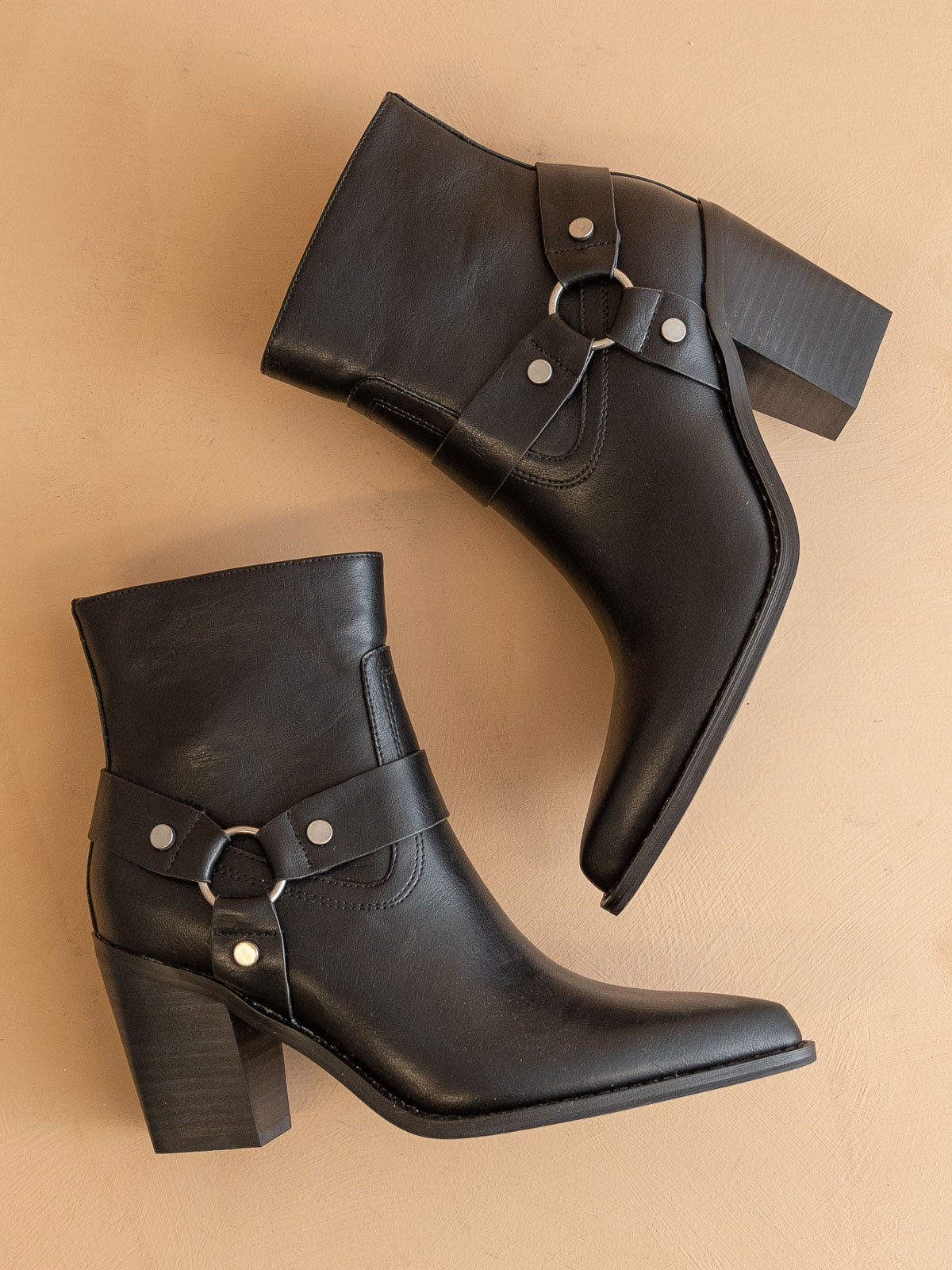 The Jackson | Black Pointed Toe Moto Bootie  *FINAL SALE*