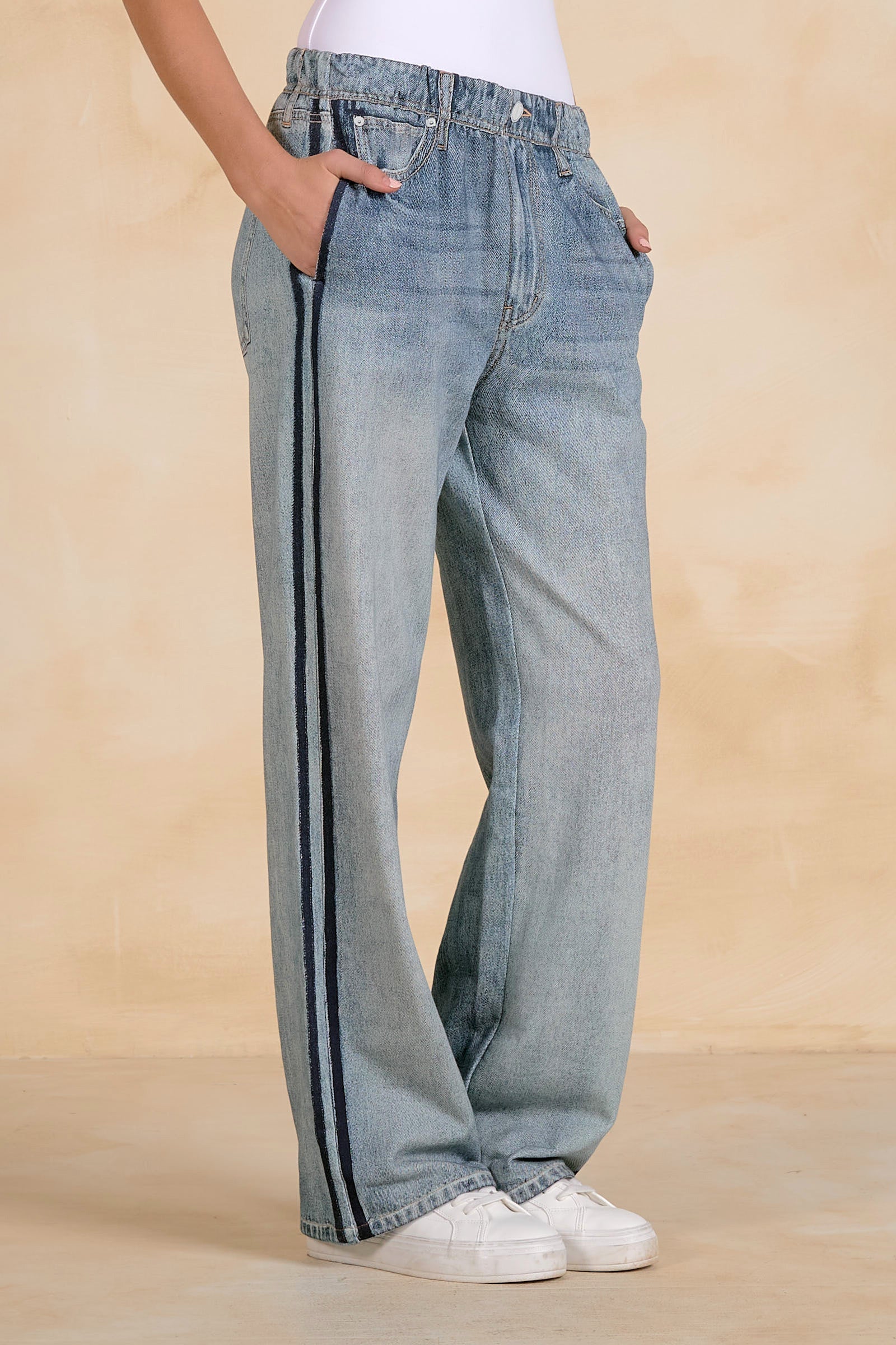 Jojo Denim Track Sweatpants Blue