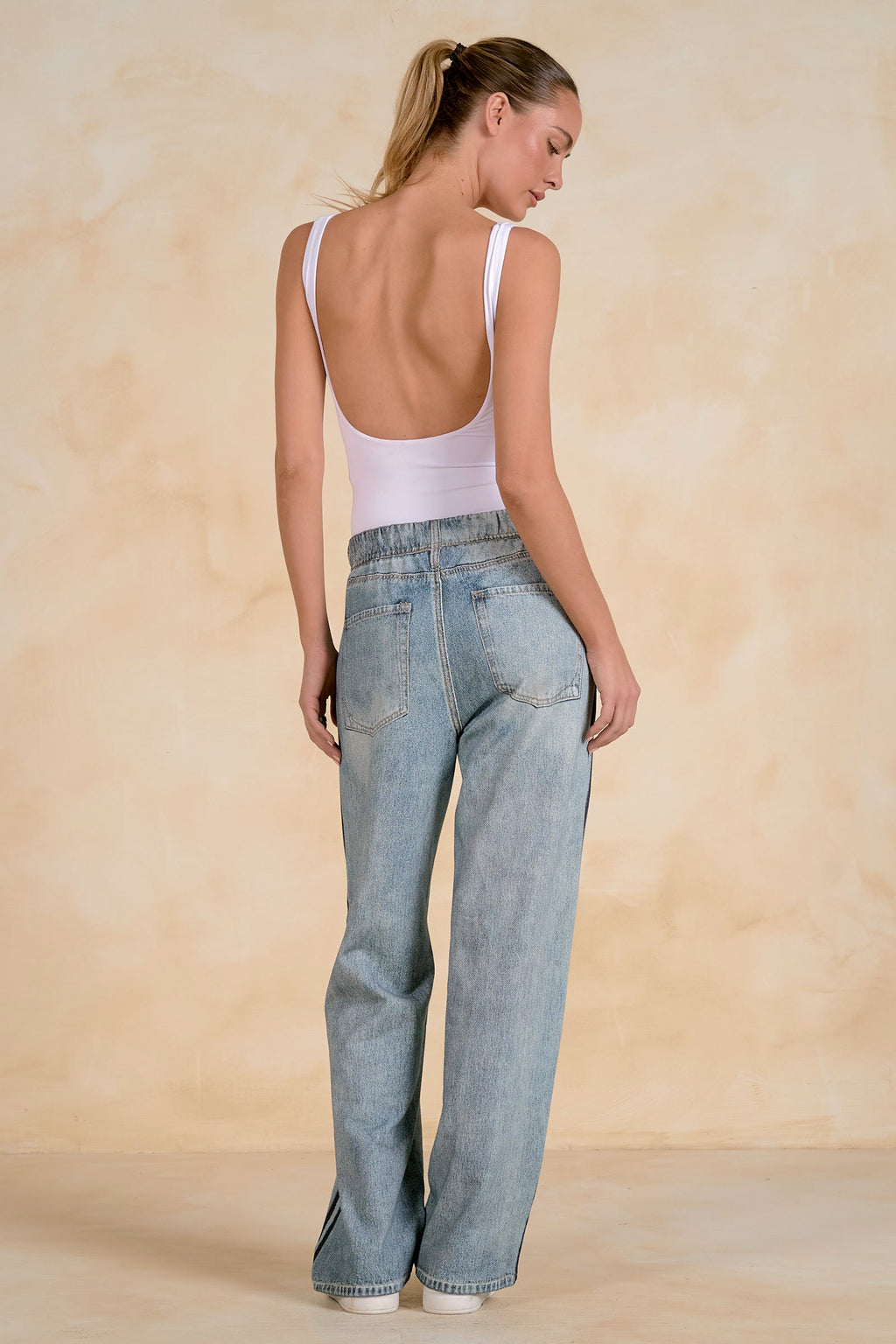 Jojo Denim Track Sweatpants Blue