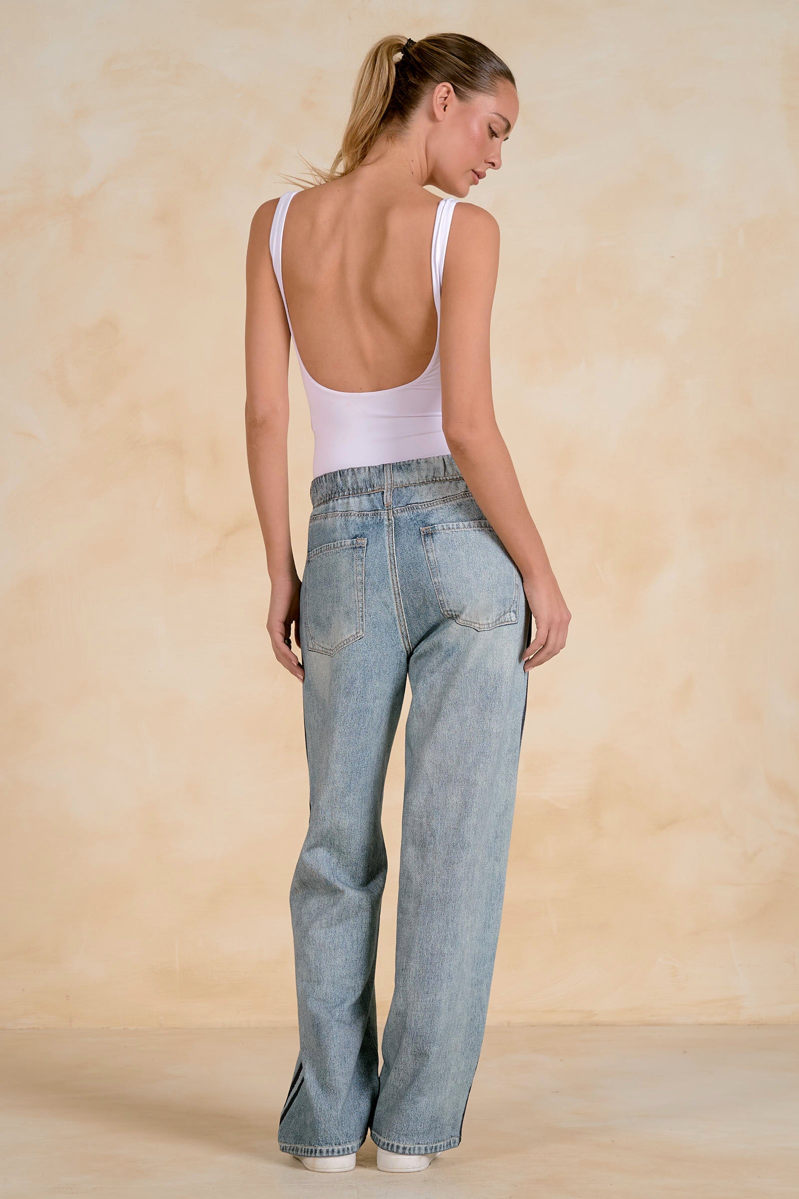 Jojo Denim Track Sweatpants Blue