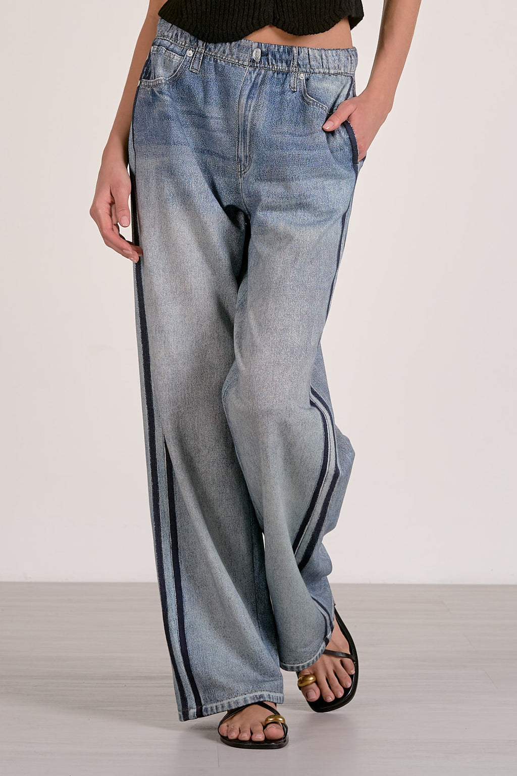 Jojo Denim Track Sweatpants Blue