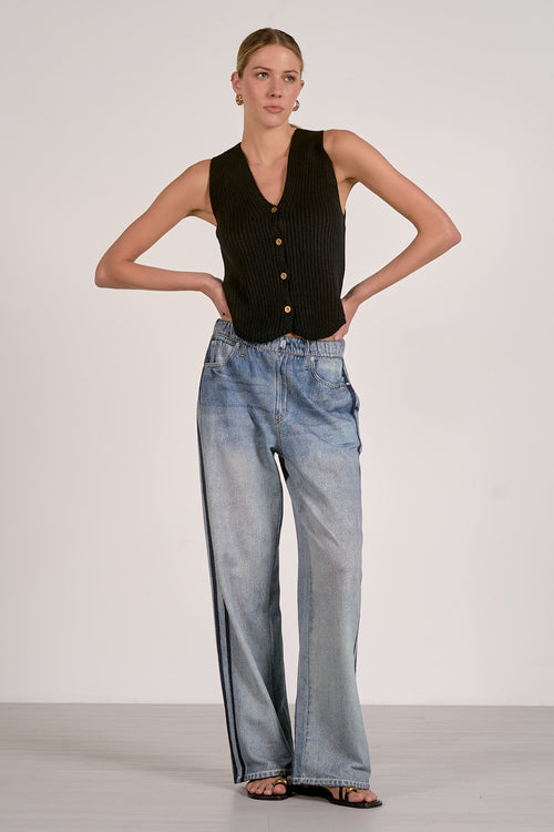 Jojo Denim Track Sweatpants Blue