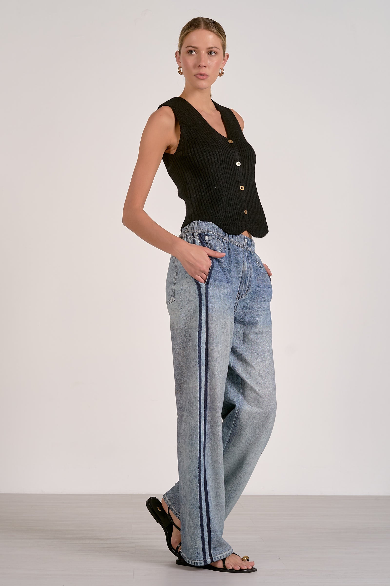 Jojo Denim Track Sweatpants Blue