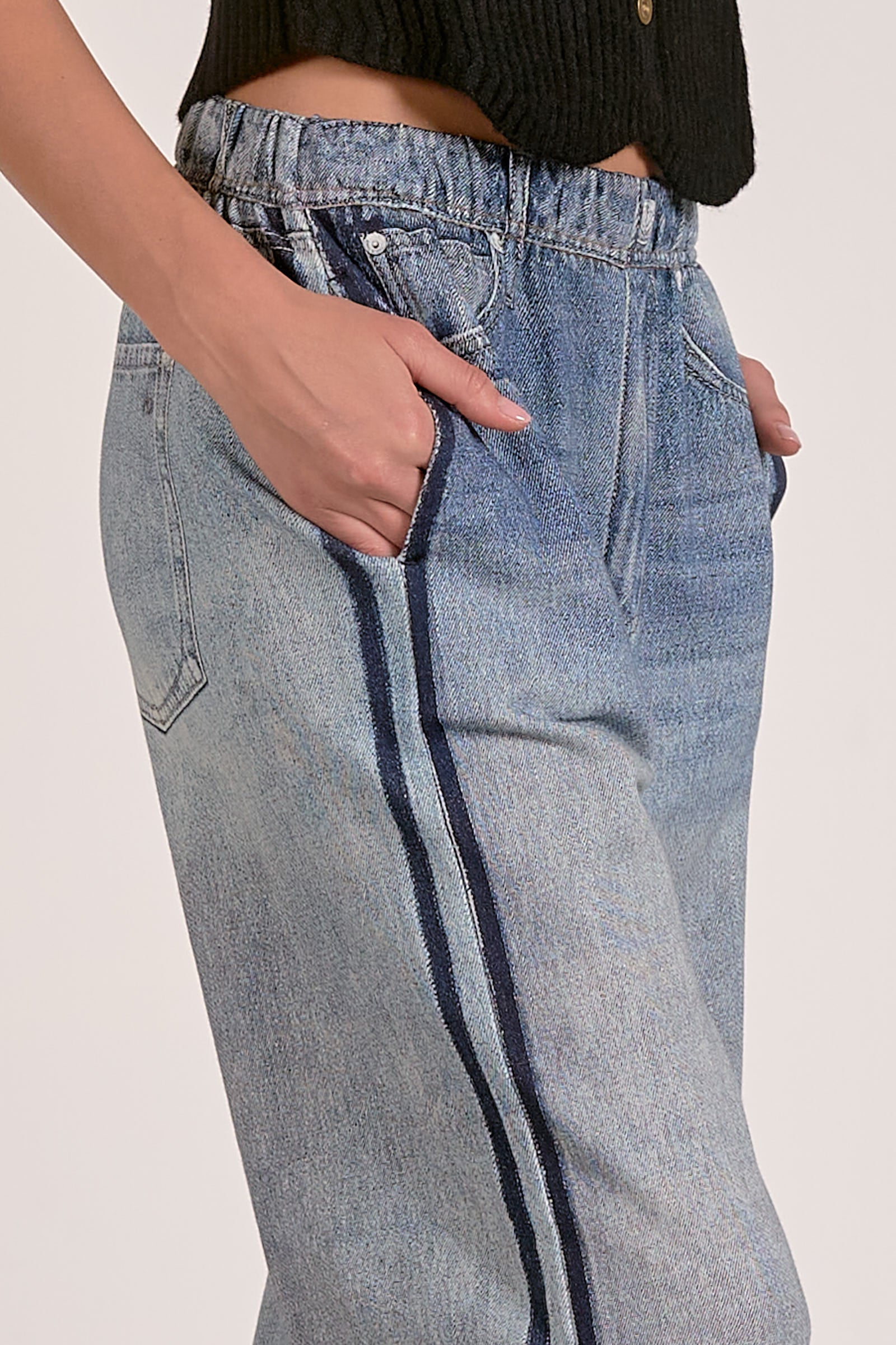 Jojo Denim Track Sweatpants Blue