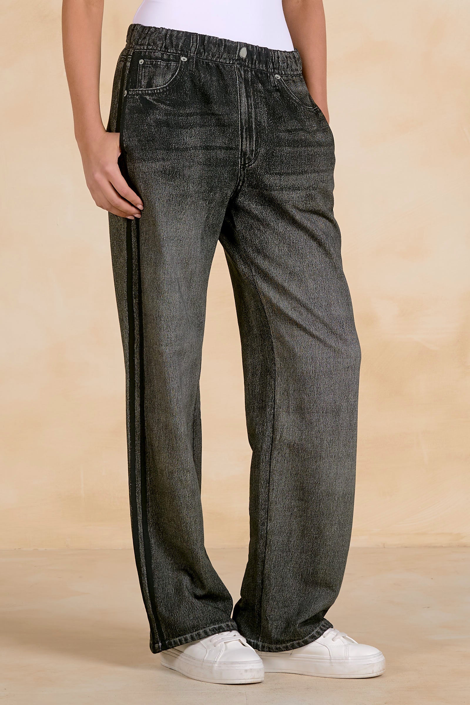 Jojo Denim Track Sweatpants Charcoal